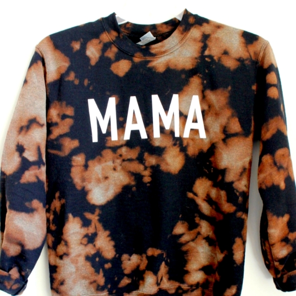 Reverse Tie Dye Mama Sweater - Picture 1 of 2